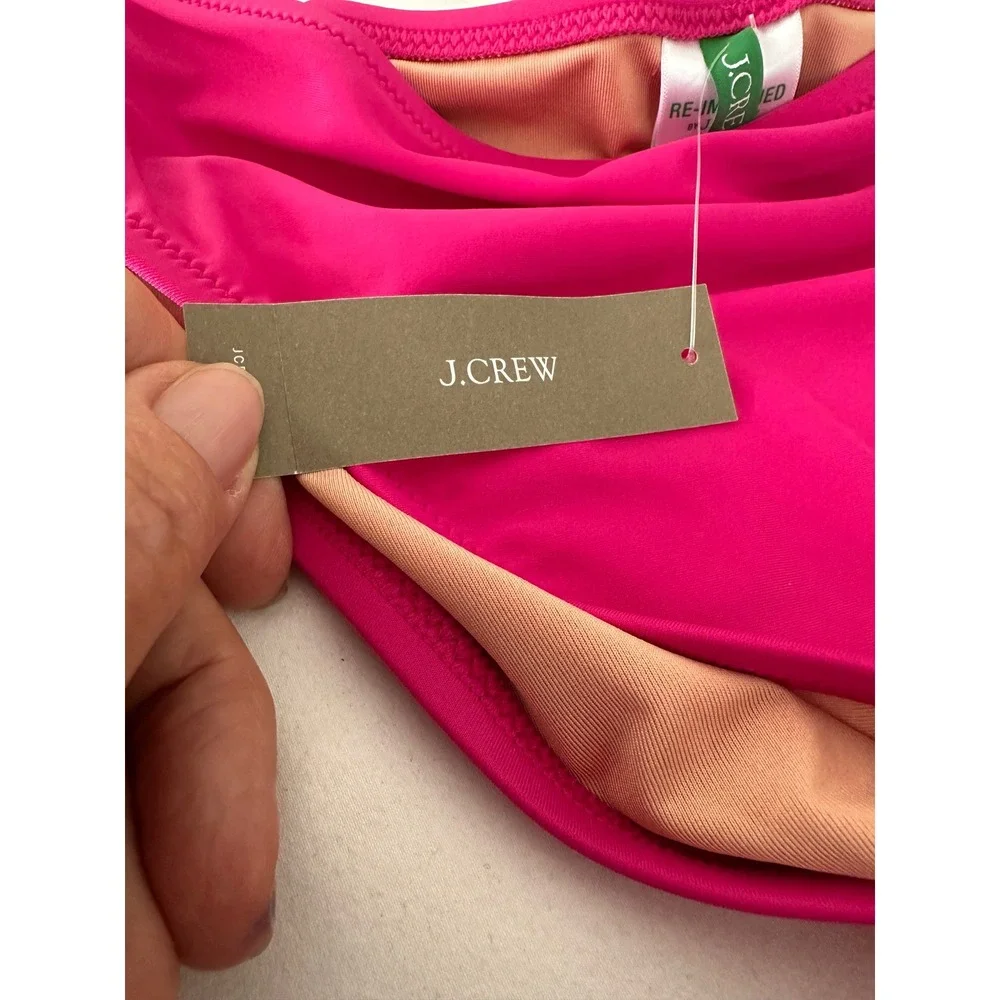 J.Crew High-Waisted High Cut Bikini Bottoms Hot Pink Size XX-Small